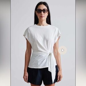 Apiece Apart Nina Cinched Cotton Top in White Women’s Size Small